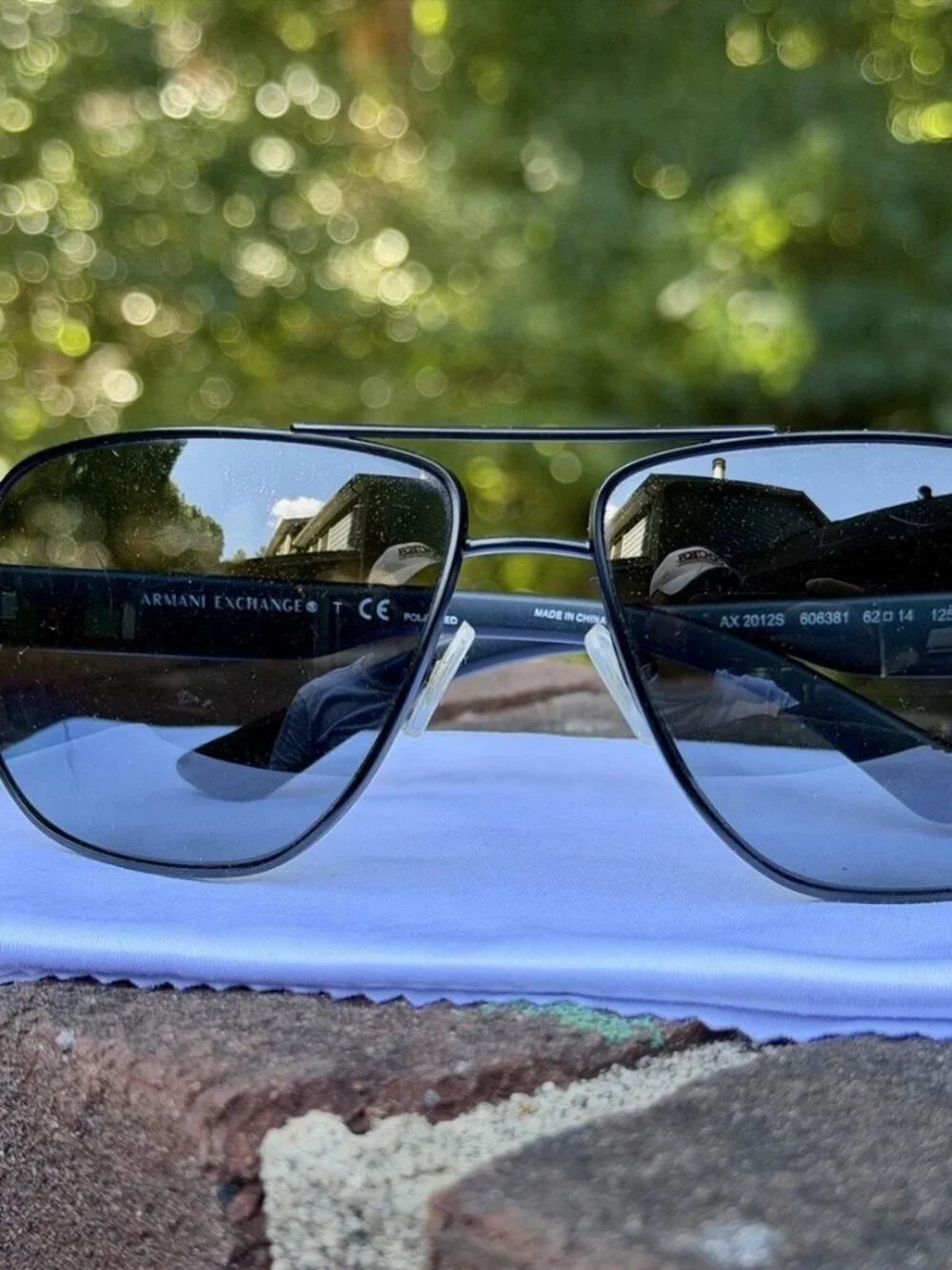 Armani Exchange AX2012S 606381 Matte Black Aviator Polarized Sunglasses 62mm